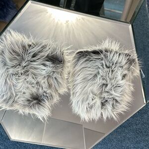 Faux Fur Gray Slippers